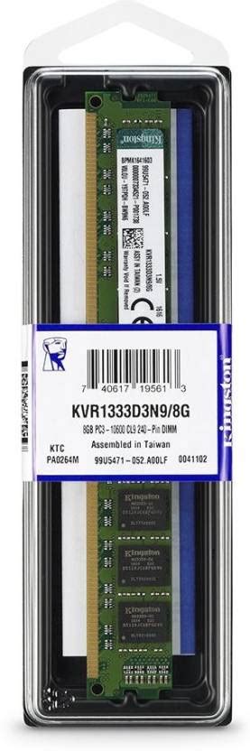 KINGSTON DDR3 1333Mhz Desktop PC DDR3 8 GB (Dual .